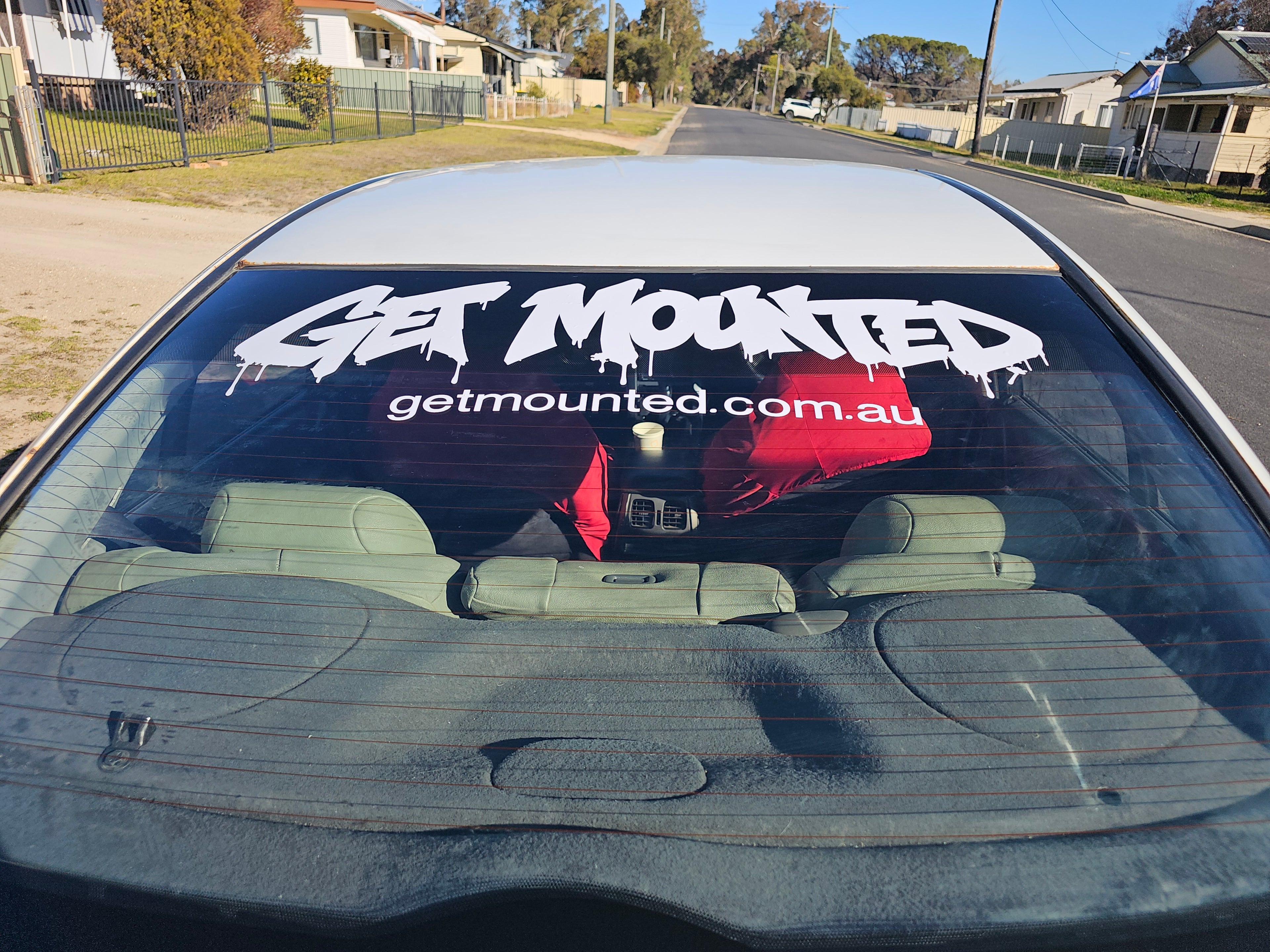 Get Mounted Rear Window Banner – Premium Vinyl Decal
