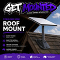 Starlink Mini Roof Mount is a clean, low-profile mounting solution built to keep your Starlink secure, stable, and ready for action — whether you're off-grid, touring Australia. On the side of the roof, shed, wall mount. Robust, aluminium rust free.