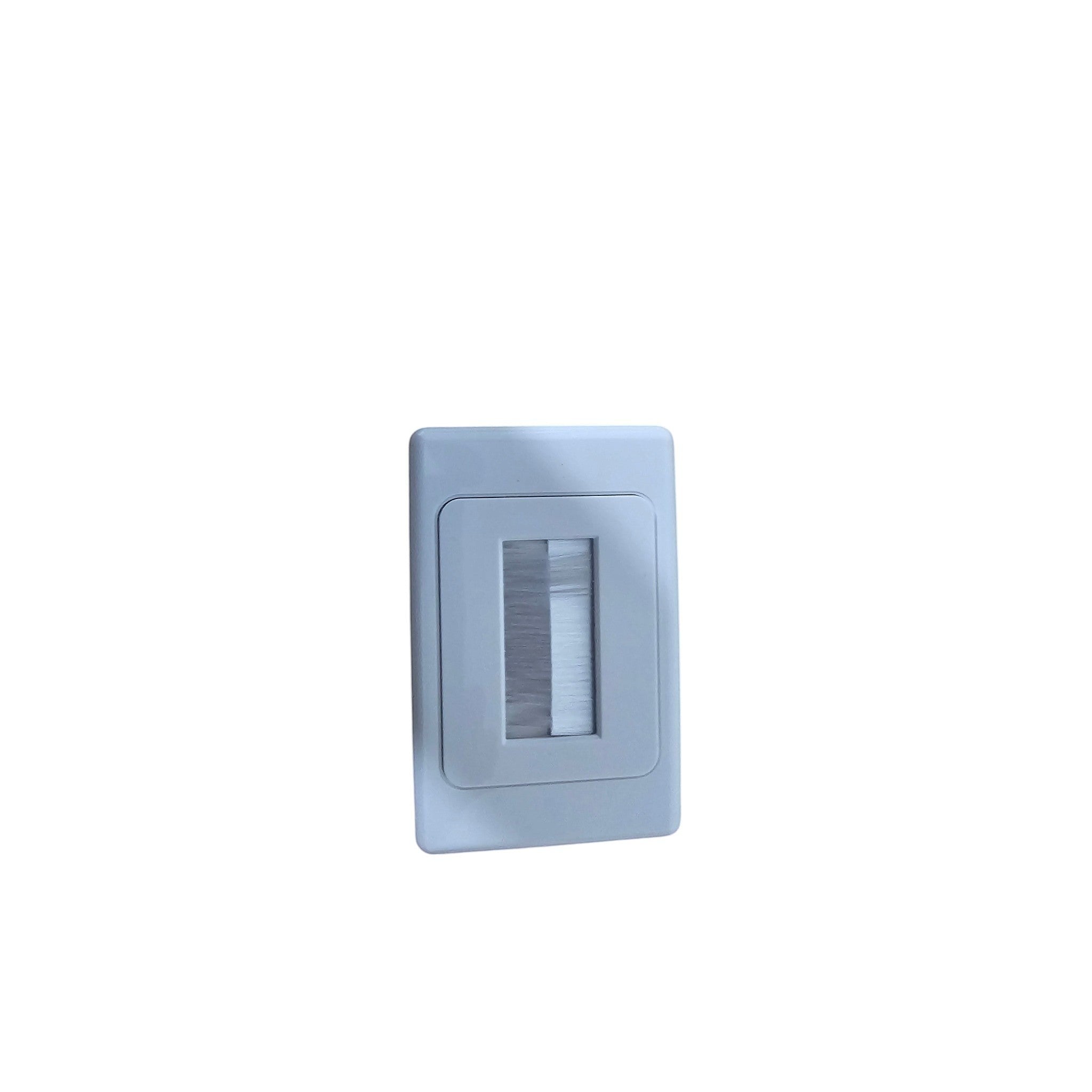 Get Mounted white brush wall cover plate for Starlink cables, featuring a durable ABS plastic design for home use.