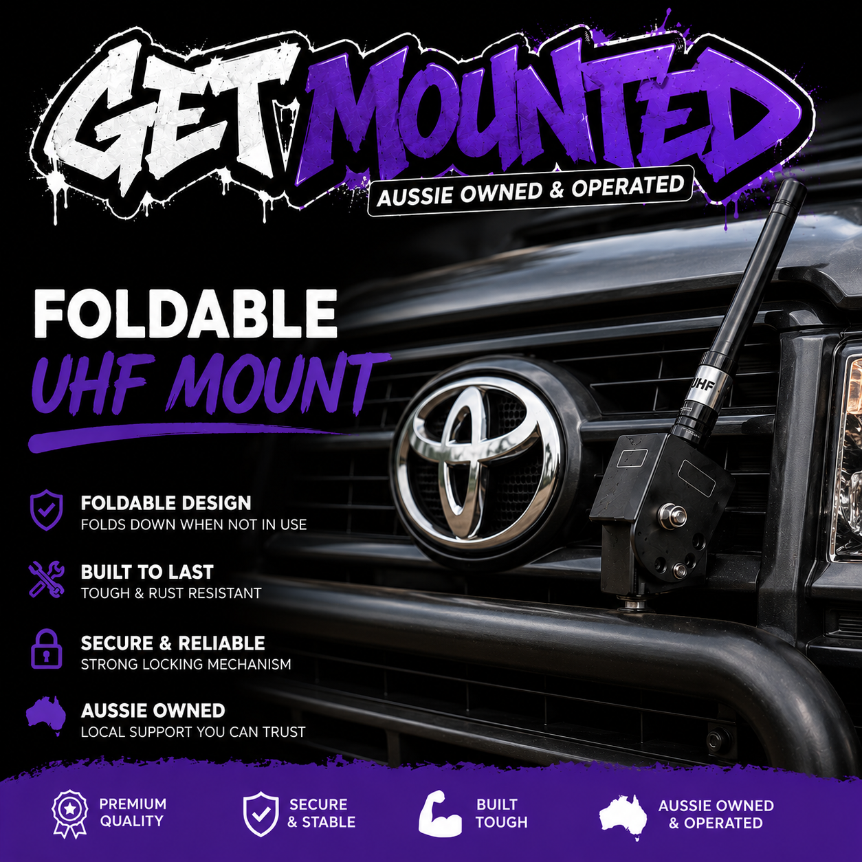 Foldable UHF Aerial Bracket