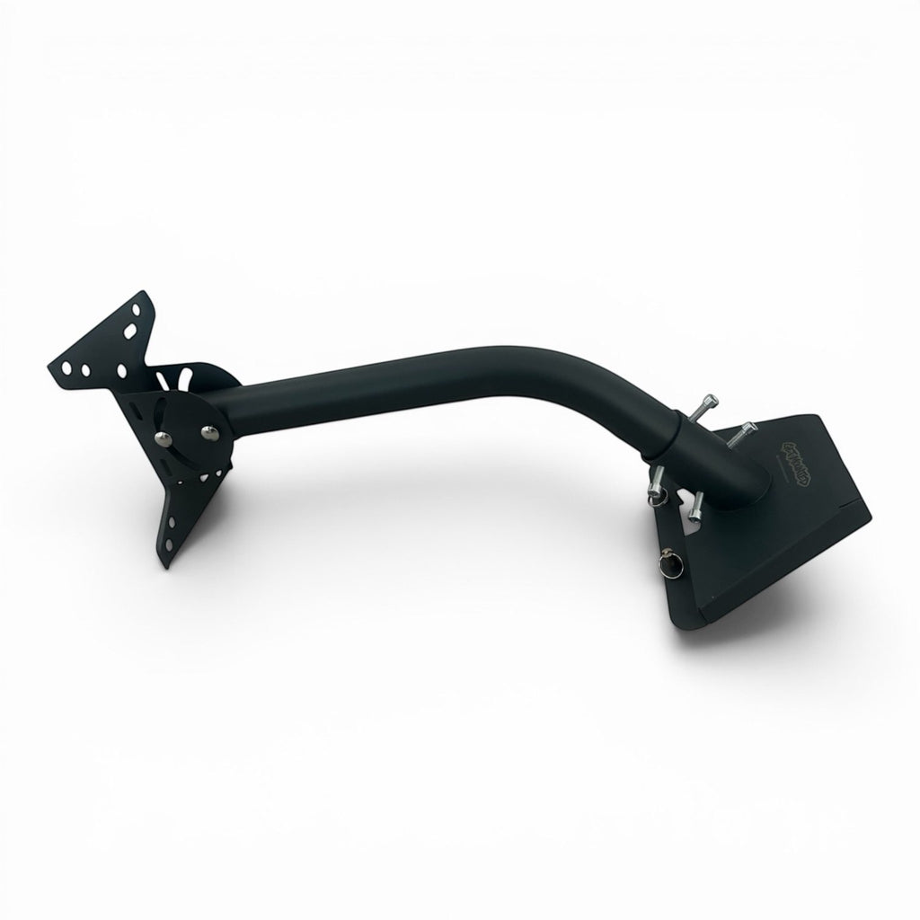 Get Mounted heavy-duty black metal wall mount bracket for Starlink Gen 3 satellite dish, weather-resistant design.