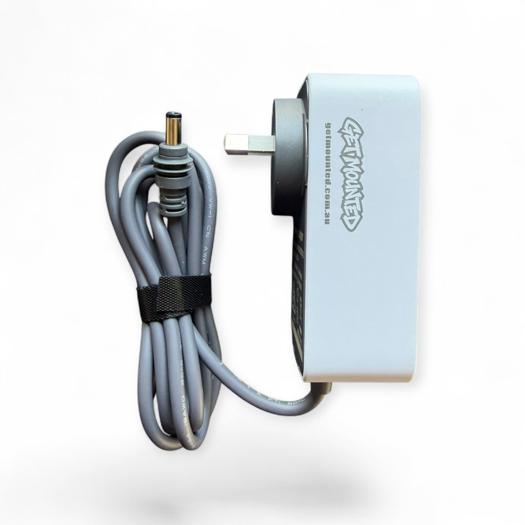 Get Mounted 30V AC power adapter for Starlink Mini with grey cable and DC-M plug for Australian wall sockets