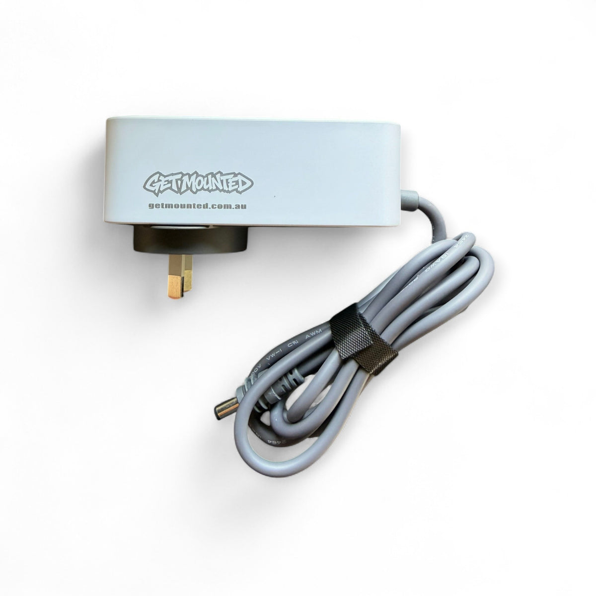 Get Mounted 30V AC power adapter for Starlink Mini with grey cable and DC-M plug on a white background